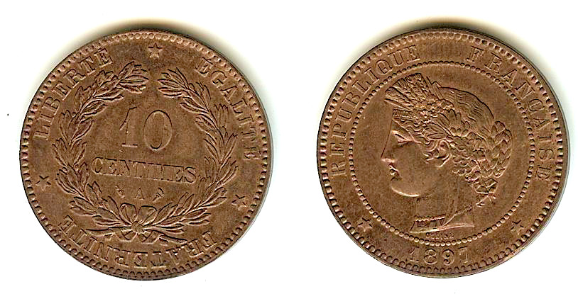 10 centimes Cérès 1897 Paris SPL+